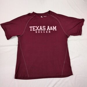 Adidas Climalite Texas A&M Soccer Shirt Mens Size Large Maroon Red